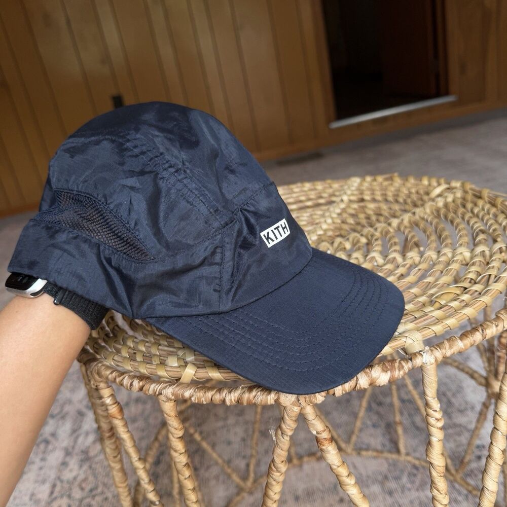 Kith Collapsible Mesh Panel Camper Hat Black Running Cap Adjustable Lightweight
